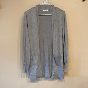 Maurices Heather Gray Open-Front Cardigan